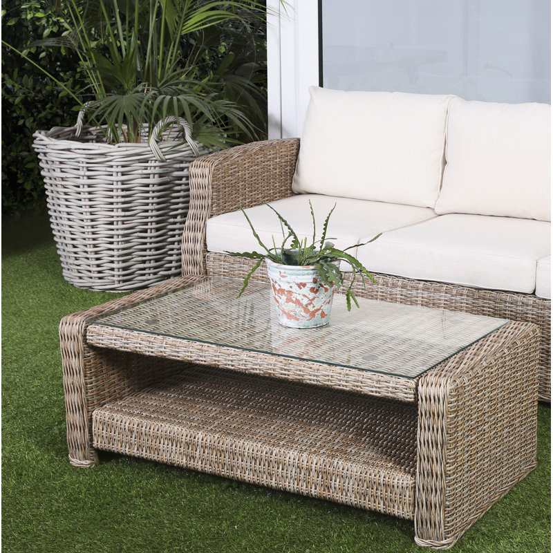 Garten Living Loungetisch Rozlynn aus Aluminium und Rattan | Wayfair.de